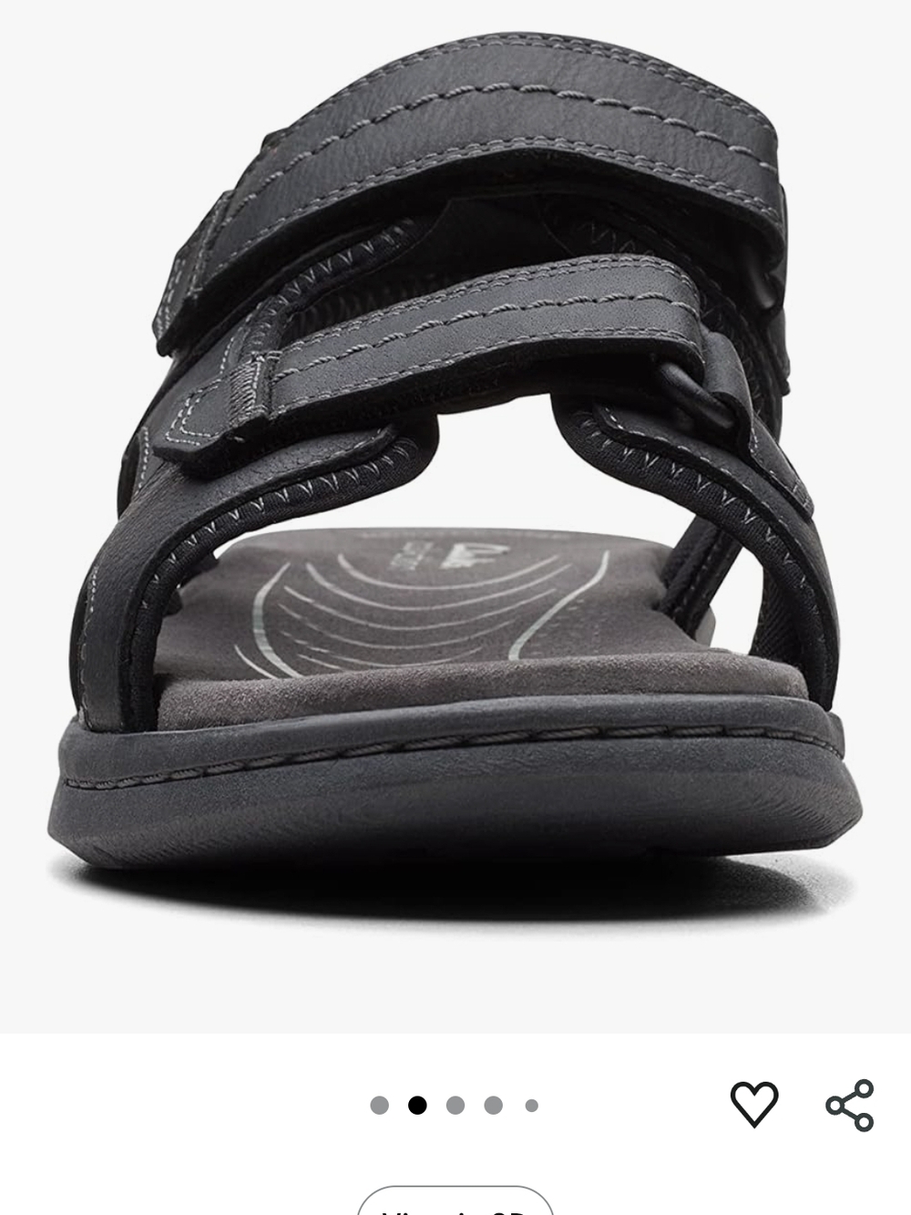 Clarks Men's Black Double-Strap Comfort Sandals - Picture 14 of 14